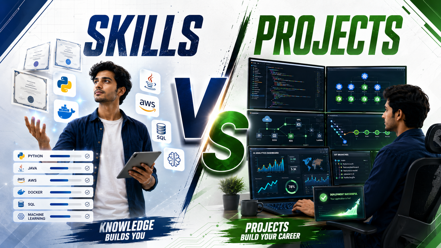 Skills vs Projects: What Helps You Stand Out in Today's Competitive Tech Market?